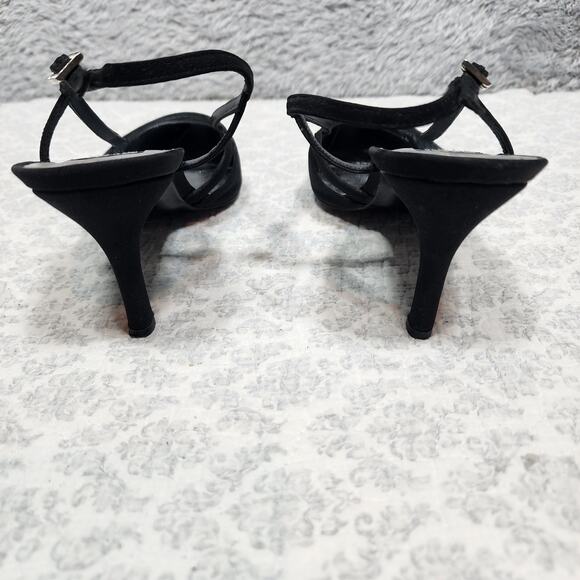 Stuart Weitzman Strappy Jeweled Pointed Toe Heel Size 8.5B - Picture 3 of 8